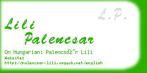 lili palencsar business card